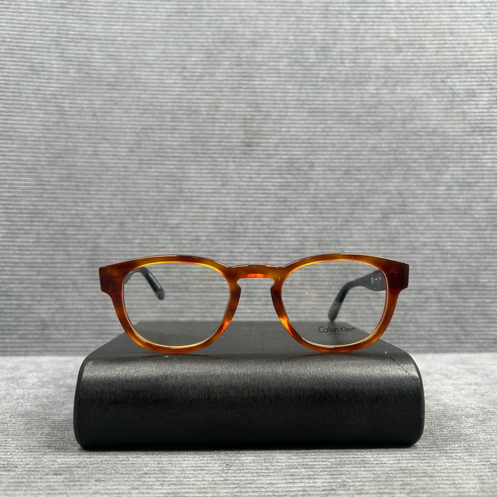 Calvin Klein Collection CK7917 240 Tortoise Black Round y2k Eyeglasses 49-22-140